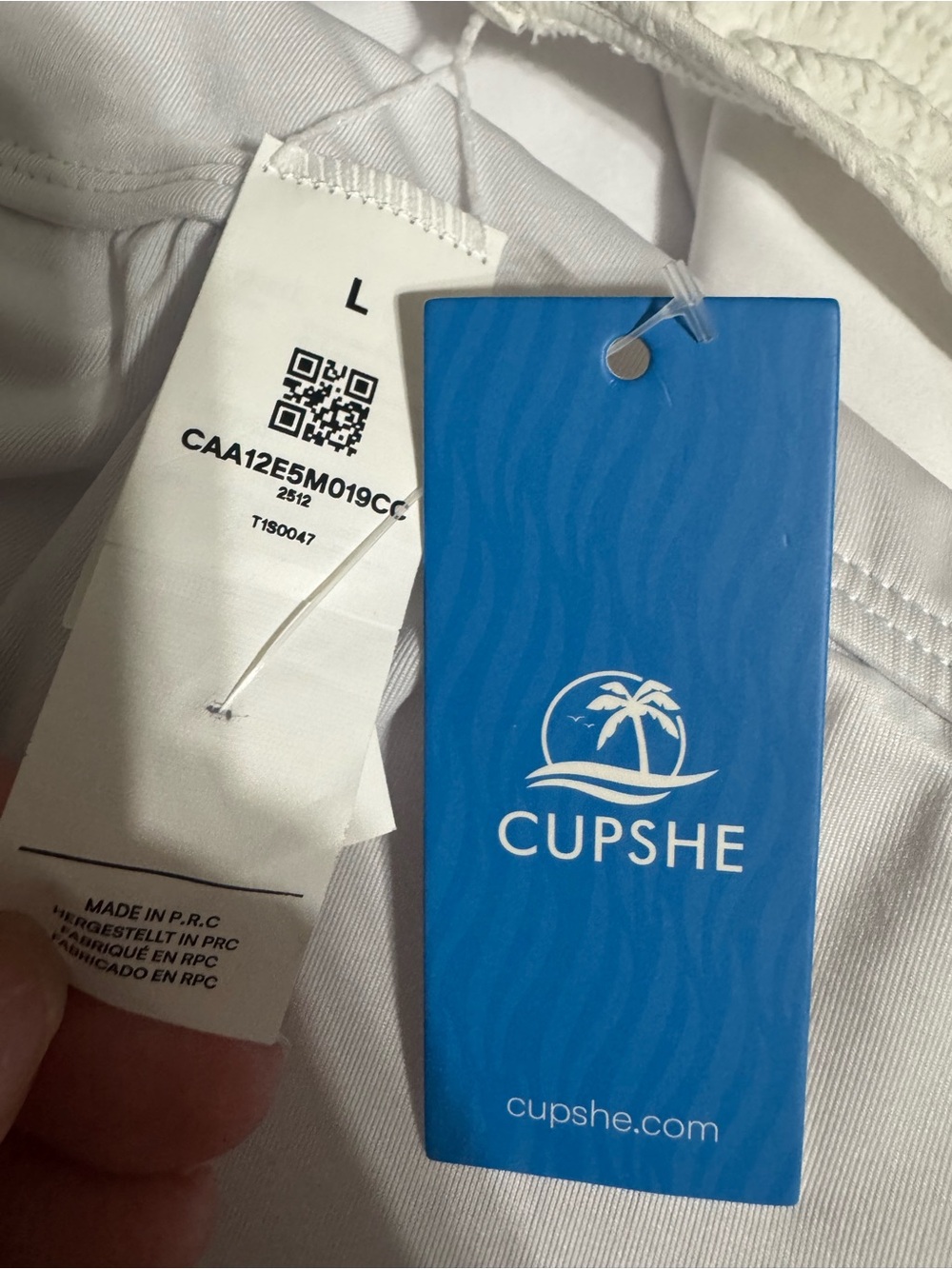 Cupshe White Textured One Piece Swimsuit Open Back Adjustable Straps Size Large - Picture 6 of 7